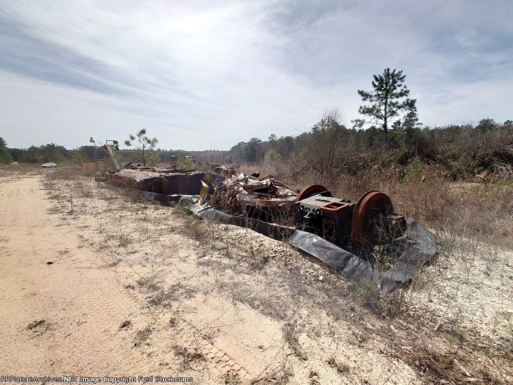 The flooding from Hurricane Florence took its toll on this train.